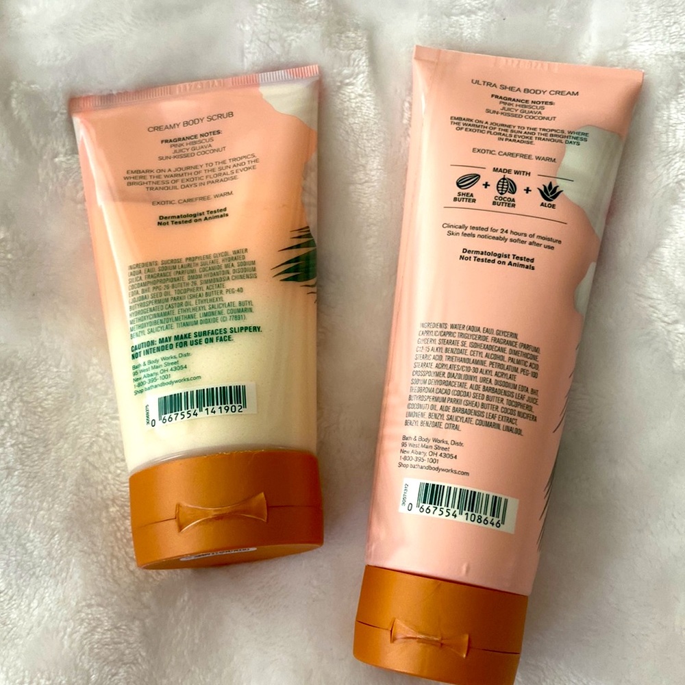 Bath & Body Works Hibiscus Paradise Creamy Body Scrub & Shea Body Cream. NWT. - Picture 2 of 5